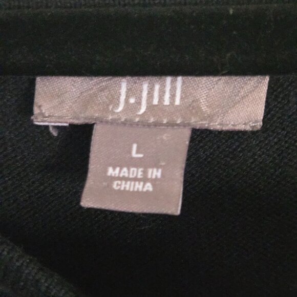 J. Jill Black Ponte Knit Cotton Silk Blend Sheath Maxi Dress Versatile Size L - Picture 5 of 6